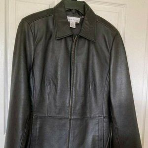 Genuine Lambskin Leather Croft & Barrow Black Women's Jacket w/ POCKETS M NWT
